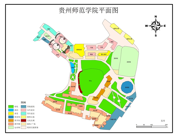 "多彩校园·闪亮青春"贵州师范学院最美校园手绘地图